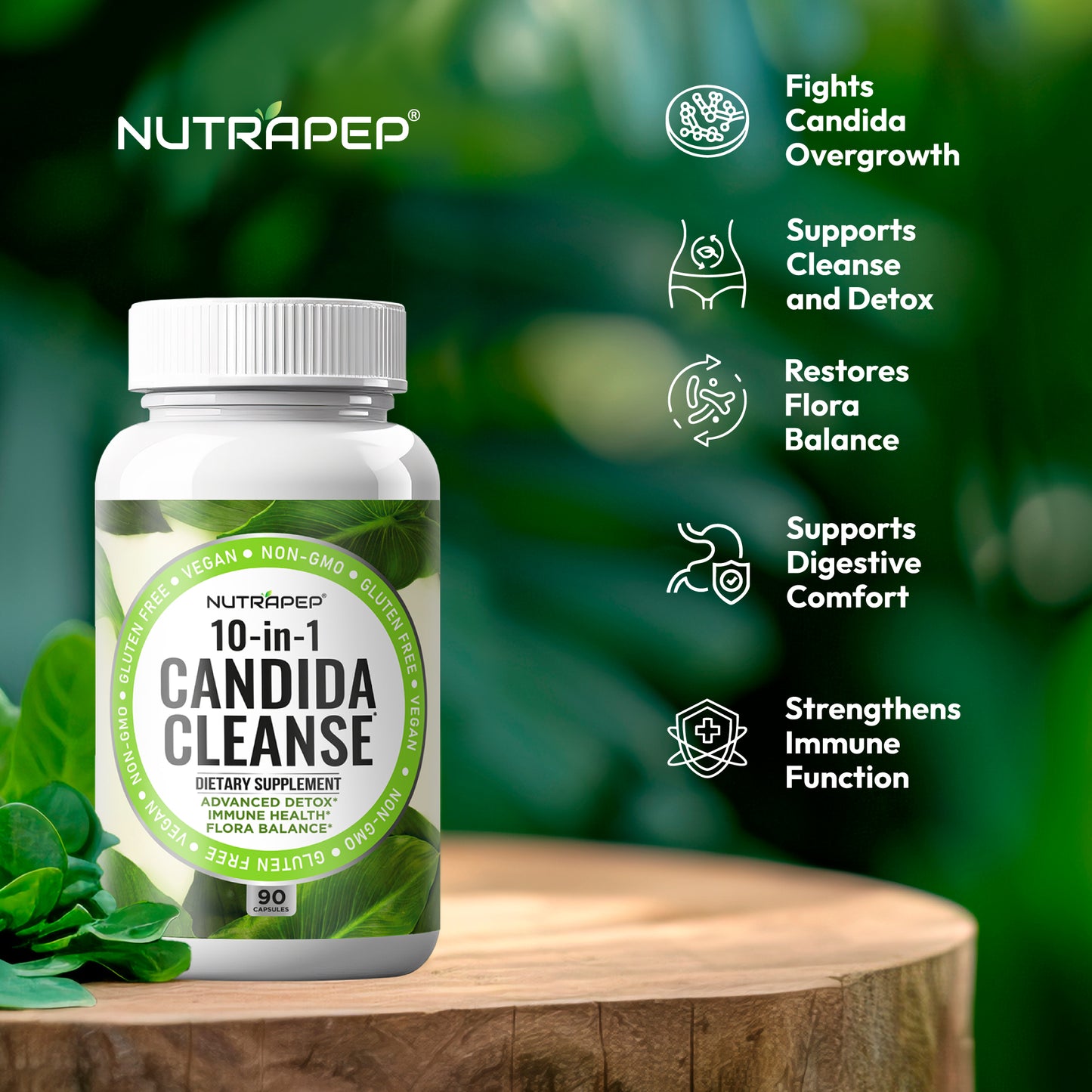 Nutrapep Candida Cleanse Detox Supplement
