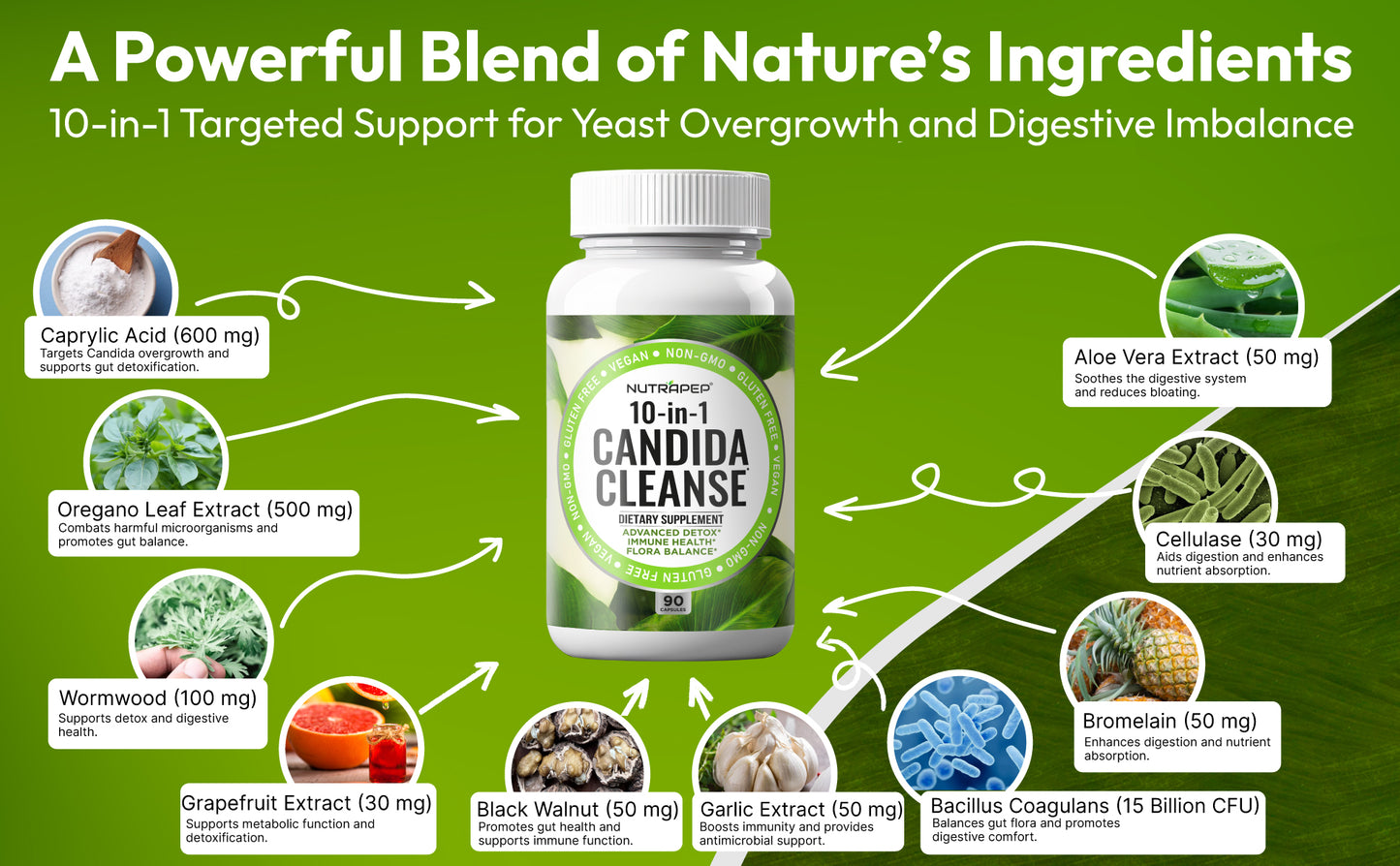 Nutrapep Candida Cleanse Detox Supplement