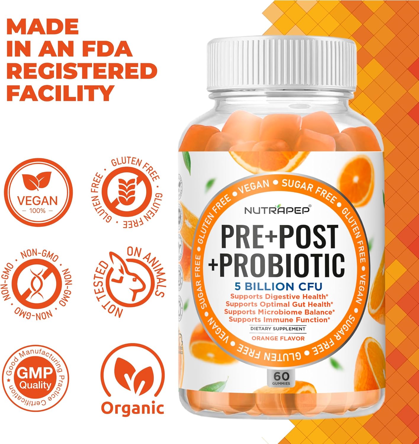 NutraPep Prebiotic Probiotic & Postbiotic Gummies
