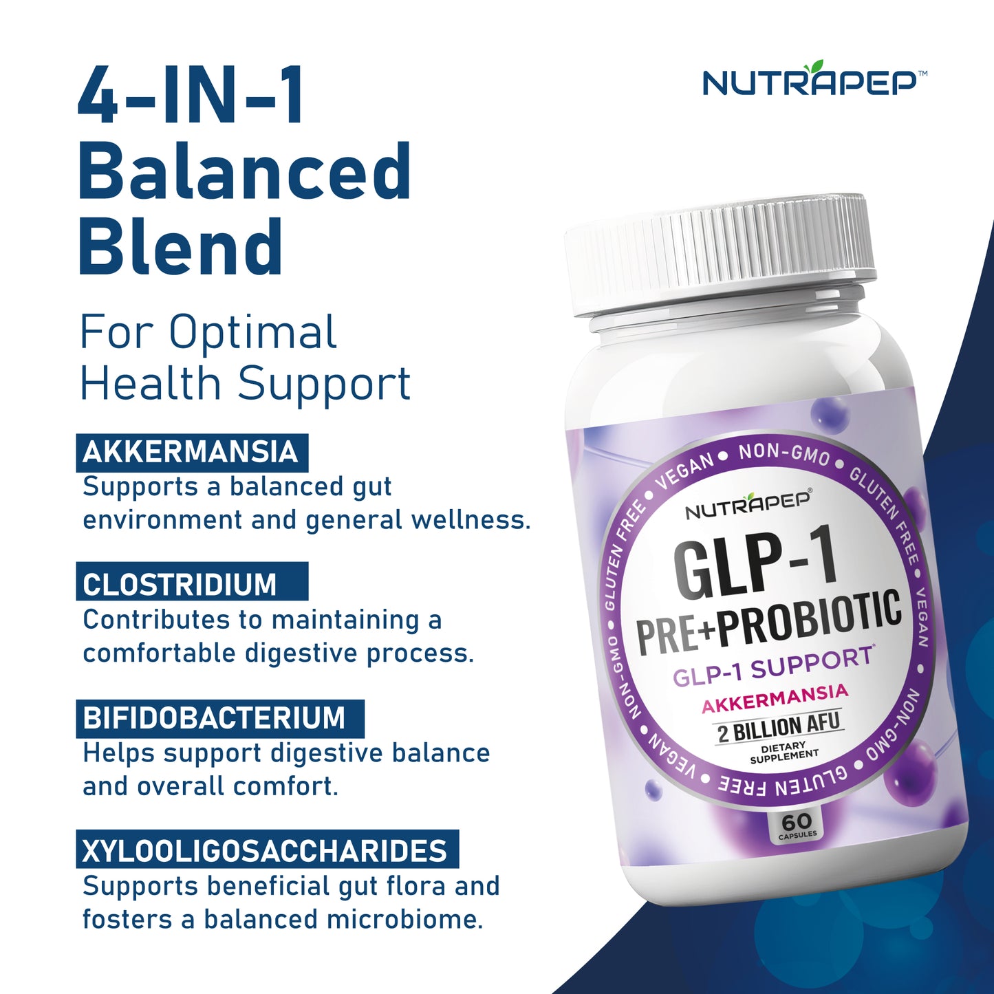 Nutrapep Akkermansia Muciniphila GLP-1 Probiotic Supplements