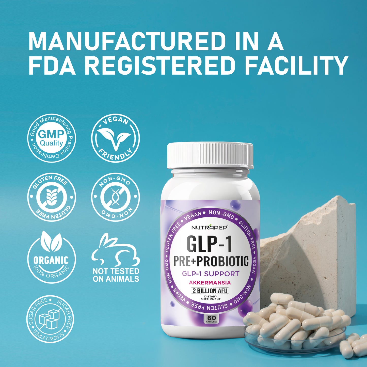 Nutrapep Akkermansia Muciniphila GLP-1 Probiotic Supplements