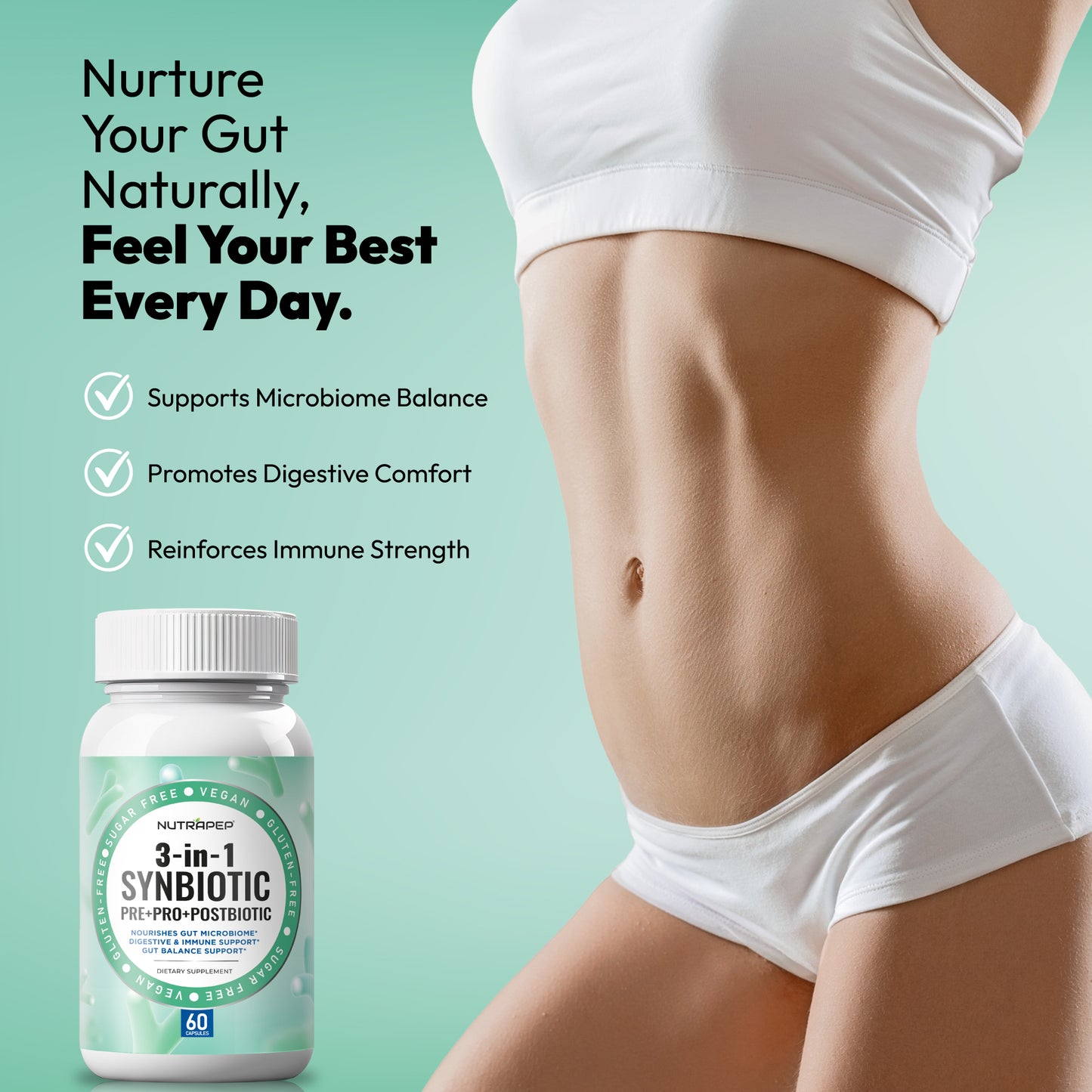 NutraPep Synbiotics Probiotic Prebiotic Postbiotic