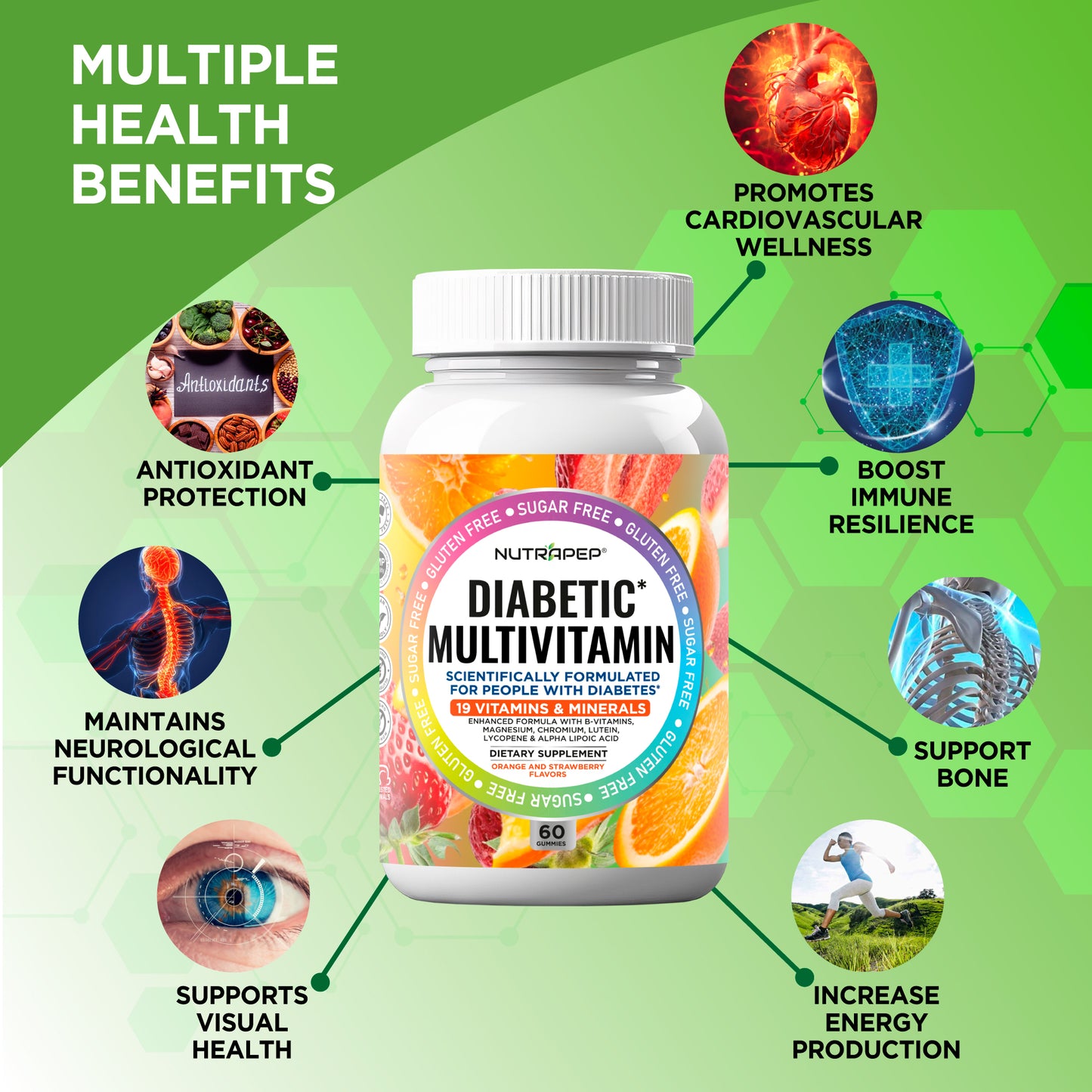 NutraPep Organic Diabetic Multivitamin Gummies