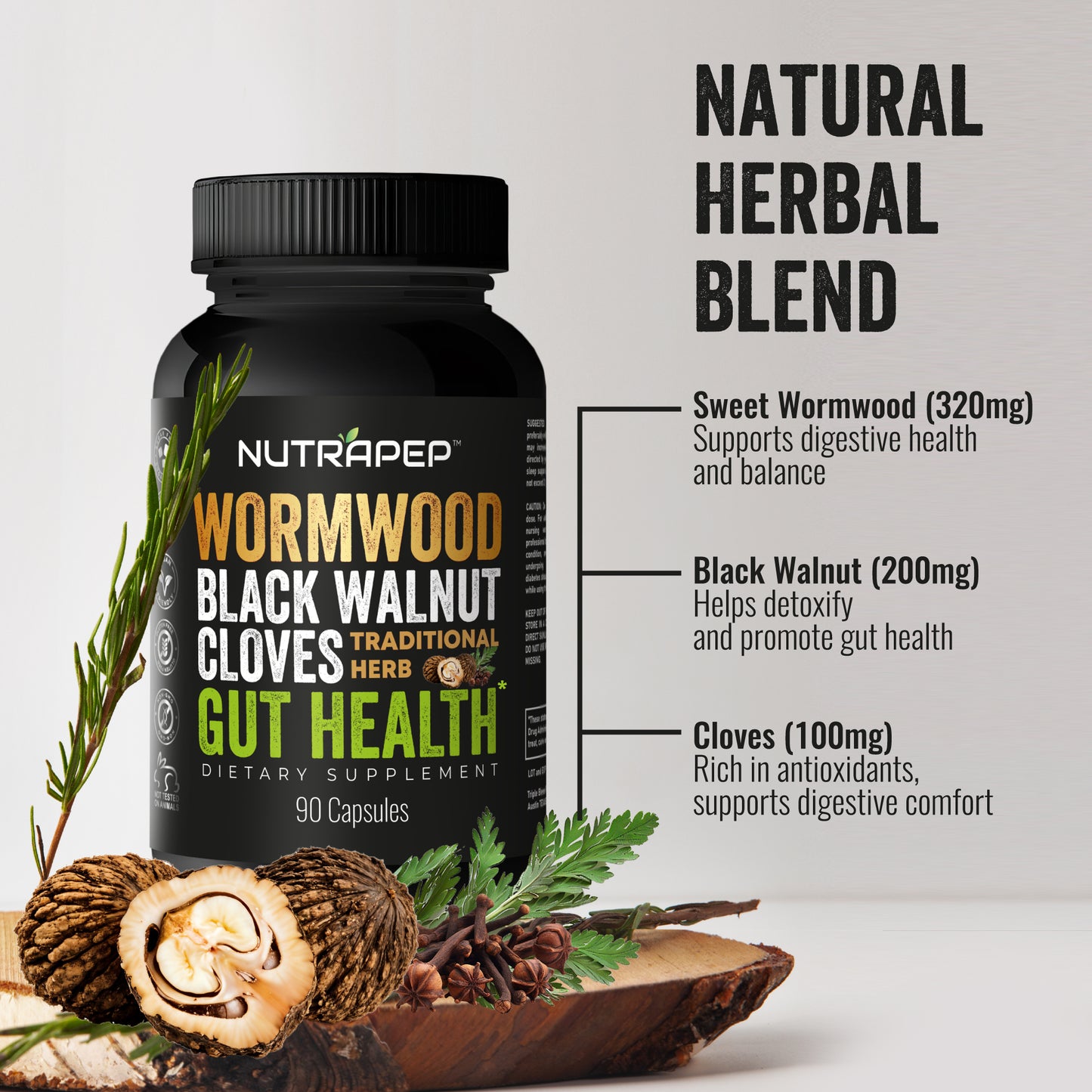 Nutrapep Wormwood Black Walnut Clove Capsules