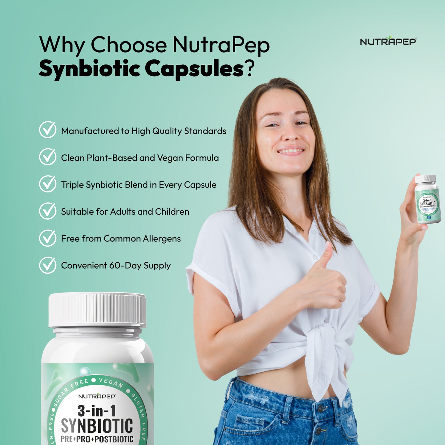NutraPep Synbiotics Probiotic Prebiotic Postbiotic