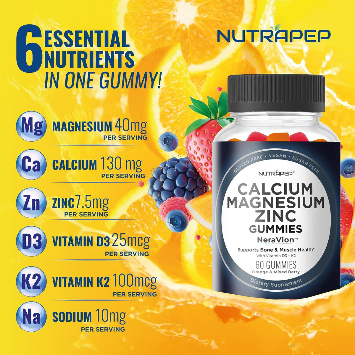 Nutrapep Calcium Magnesium Zinc Gummies