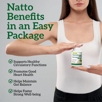 Nutrapep Nattokinase 2000 FU Serrapeptase 240000 SPU Supplement