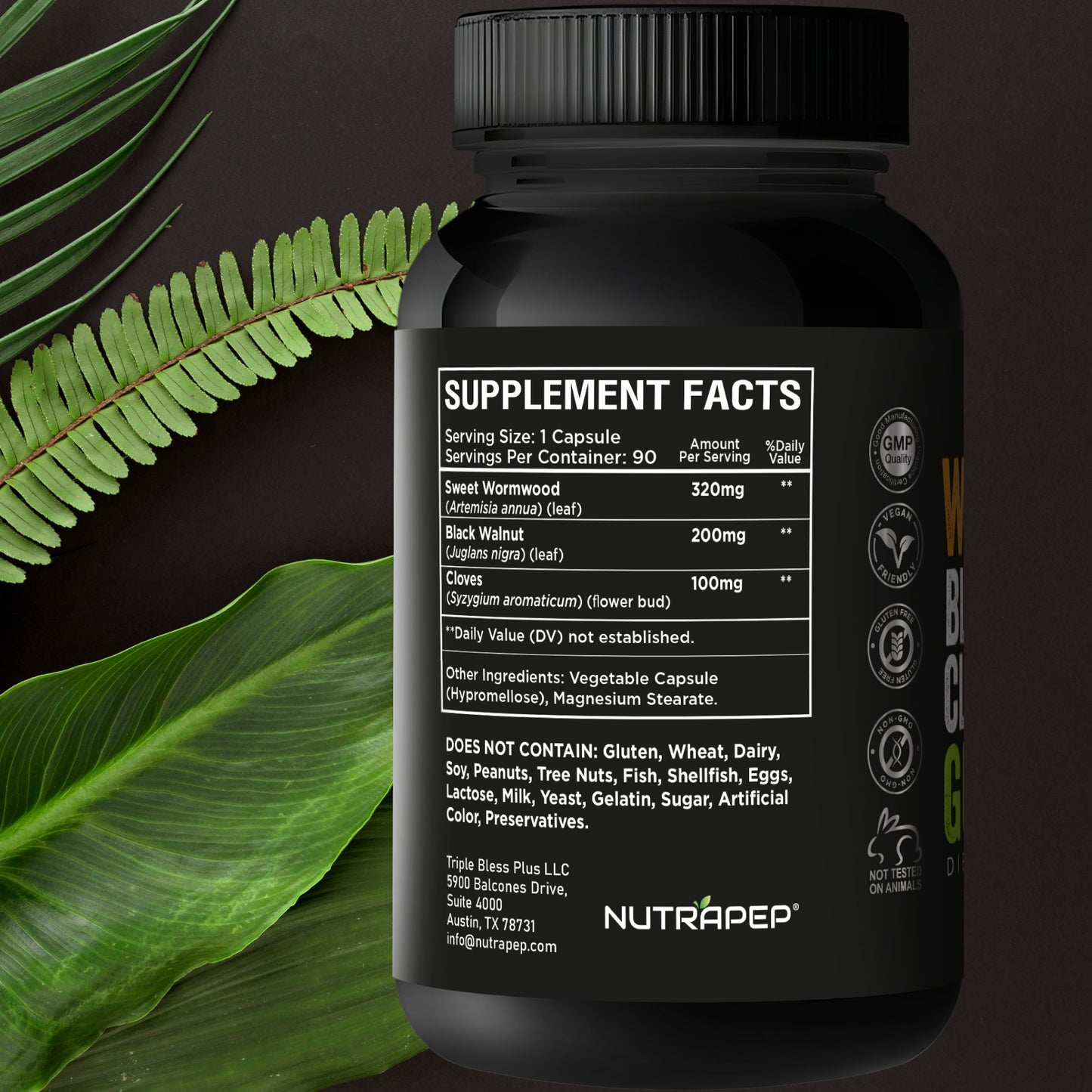 Nutrapep Wormwood Black Walnut Clove Capsules