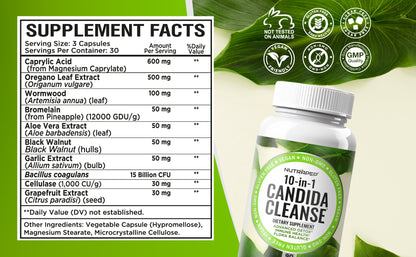 Nutrapep Candida Cleanse Detox Supplement
