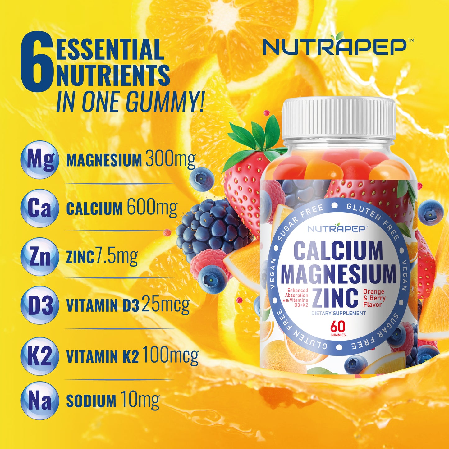 Nutrapep Calcium Magnesium Zinc Gummies