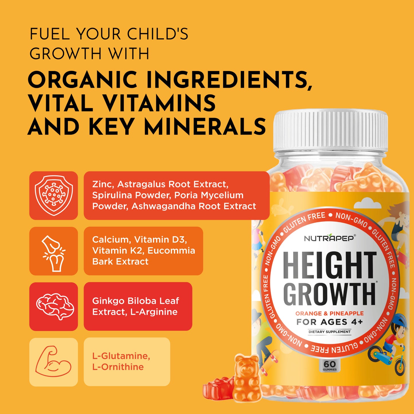 Nutrapep Teens Height Growth Supplement Gummies