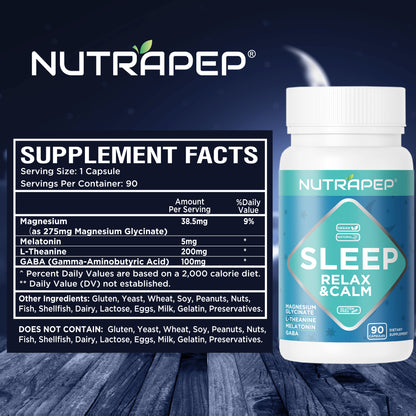 Nutrapep Magnesium Glycinate Melatonin L-Theanine GABA Supplement